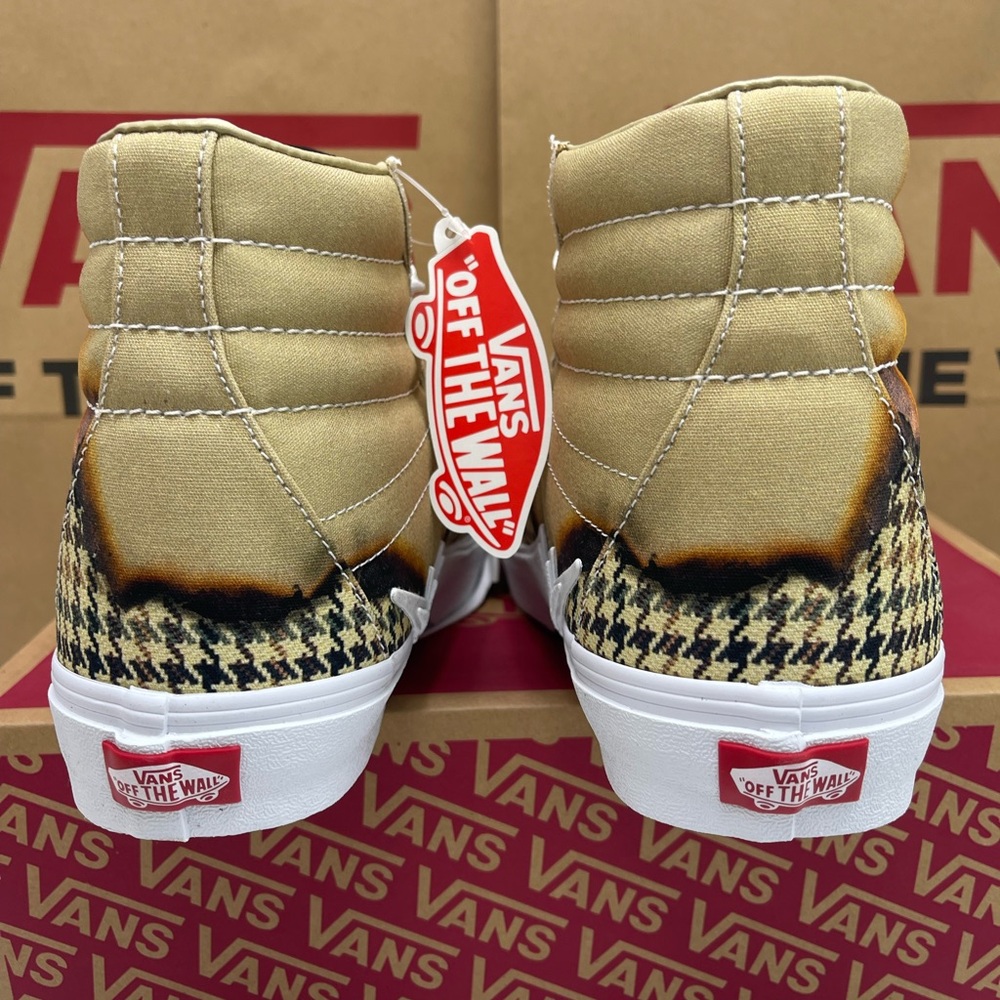 Vans WMNS Sk8-Hi Bolt (Big Reveal) Taos Taupe Sneakers 
 Houndstooth Pattern - Picture 13 of 16